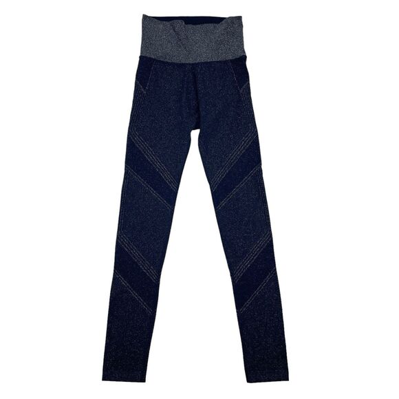 Athleta Twilight 2.0 Tight XS Navy‎ Blue Metallic High Rise Lifestyle Athleisure - Picture 2 of 8